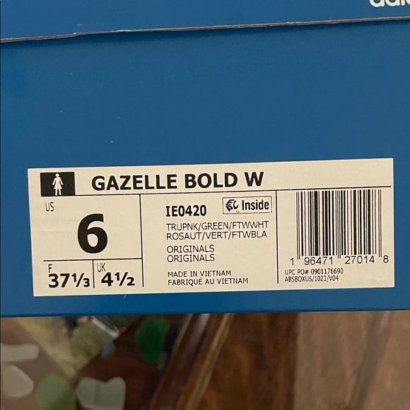 Adidas Women's Gazelle Pink and Green Sneakers - Picture 4 of 4